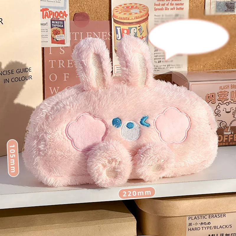 Cute Bunny Bear Plush Pencil Case