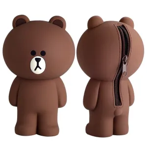 Cute Cartoon silicone pencil,pen, cosmetics bag