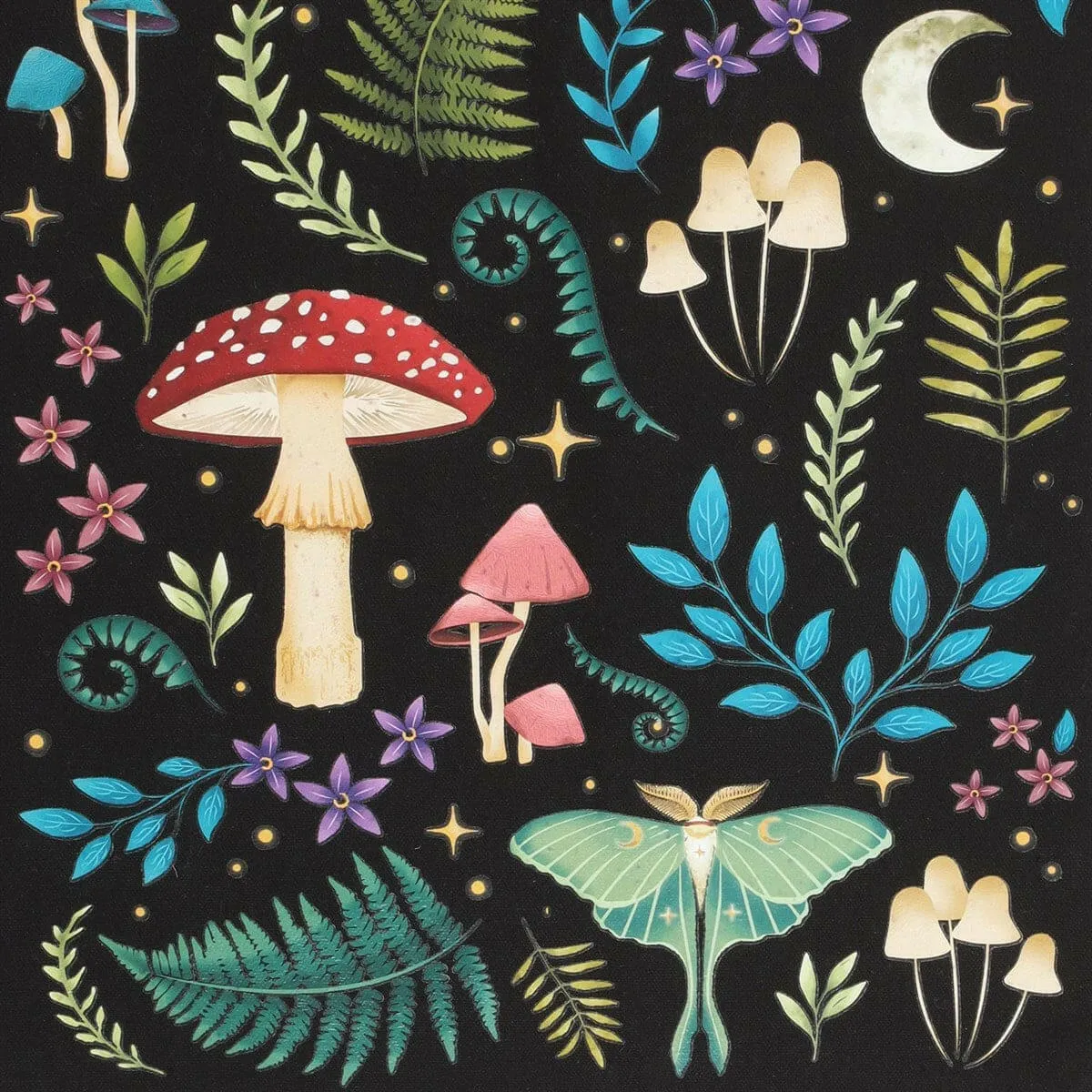 Dark Forest Print Cotton Tote Bag for Eco-Friendly Style
