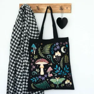 Dark Forest Print Cotton Tote Bag for Eco-Friendly Style