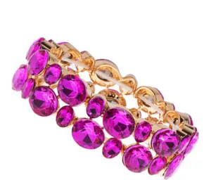 Dazzling Fuchsia Rhinestone Stretch Bracelet