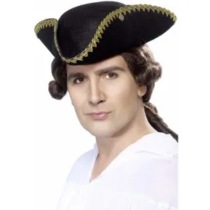 Dick Turpin Tricorn Hat, Black