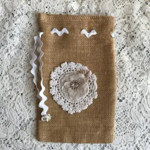 Drawstring Bag with Doily