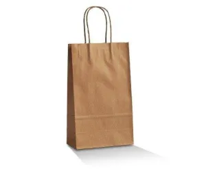 EcoKraft Small Brown Paper Bag with Handle - 265x160x80 mm