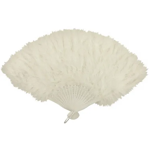 Elegance in Motion: Feather Hand Fan - Burlesque Style Showgirl, 1920’s Flapper, 40 cm x 27 cm, Fancy Dress Accessory