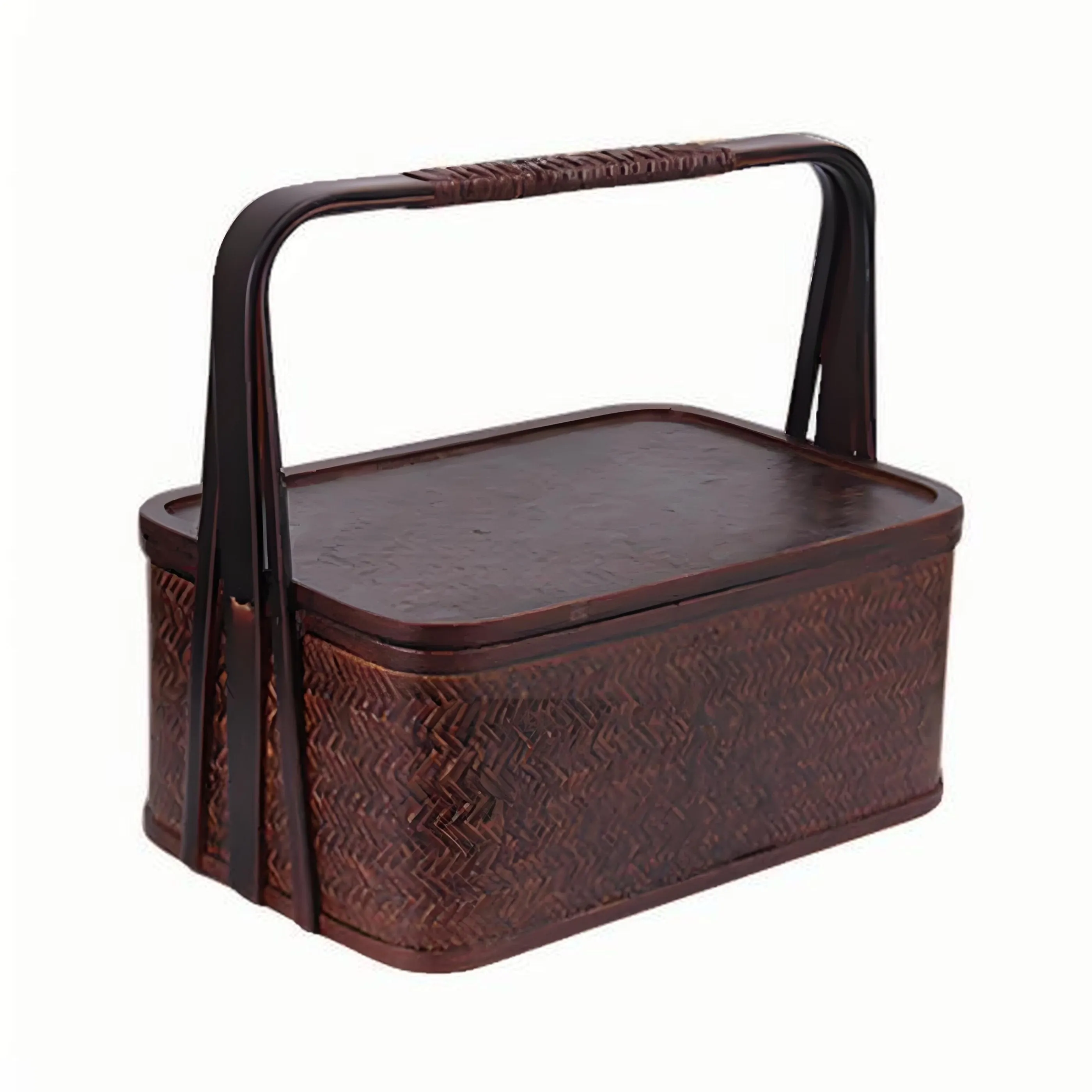 Elegant Natural Bamboo Tea Set Storage Basket - Eco-Friendly Travel Container