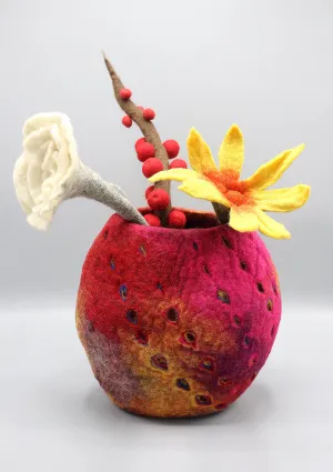 Fascinating MulticolorCut Design Felt Flower Vase