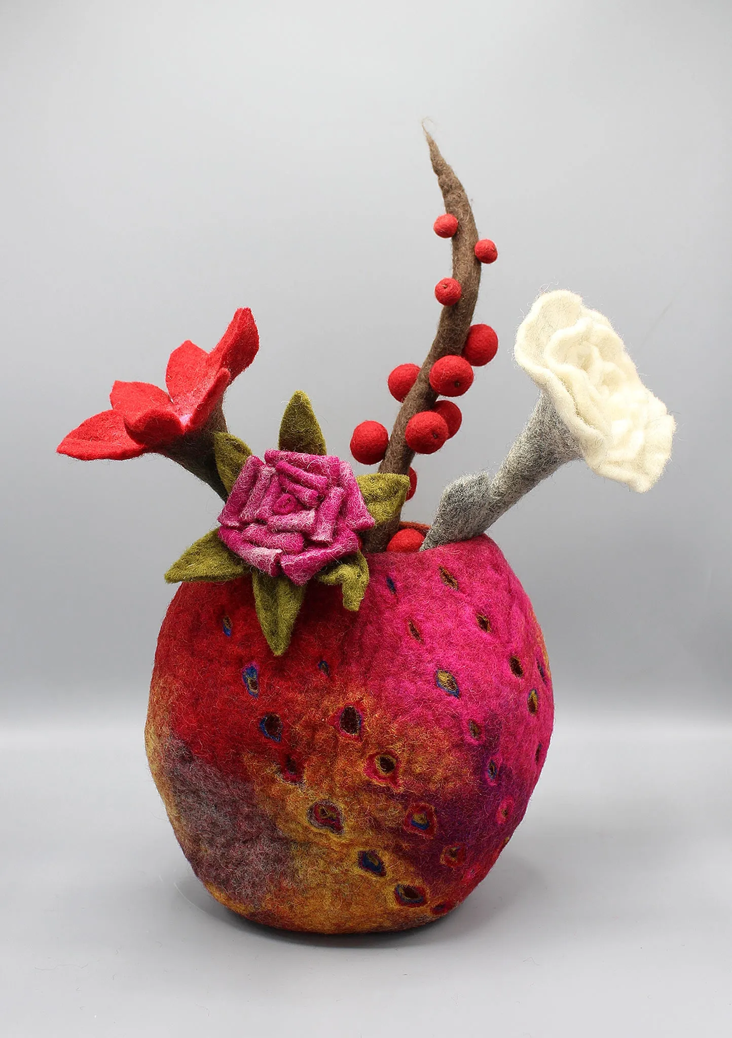Fascinating MulticolorCut Design Felt Flower Vase