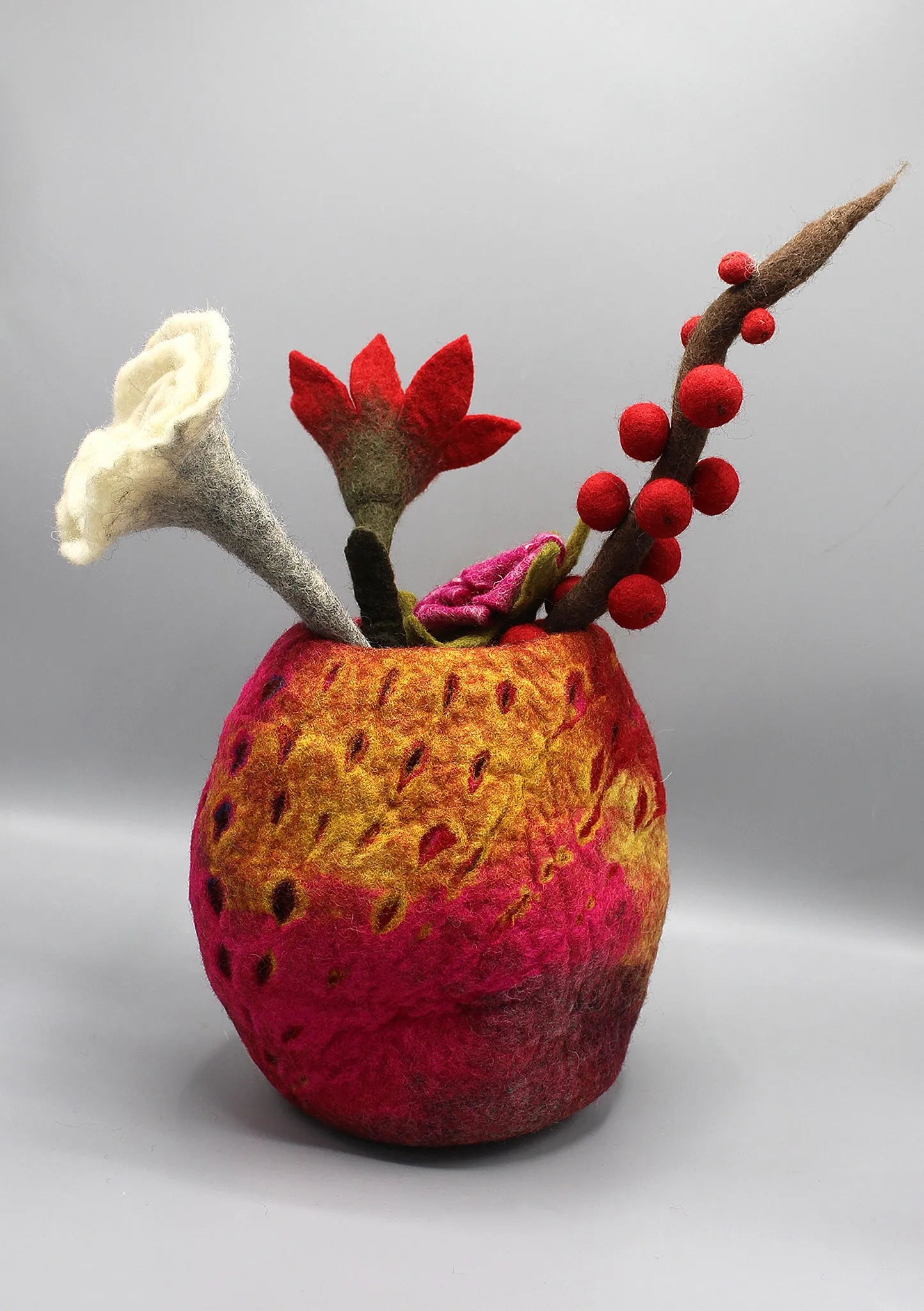 Fascinating MulticolorCut Design Felt Flower Vase