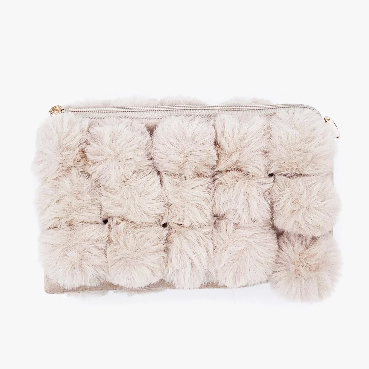 Faux Fur Attachable Gold Chain Medium Handbags