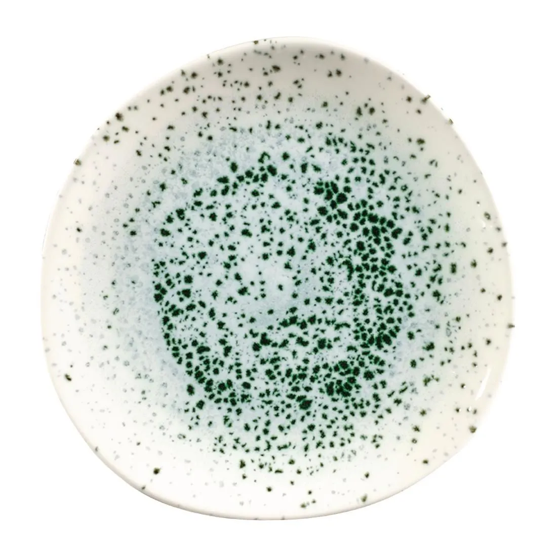 FC122 Churchill Studio Prints Mineral Green Centre Print Organic Round Plates 210mm (Pack of 12)