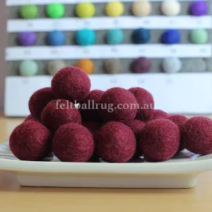 Felt Ball Blood Red 1CM,  2CM, 2.5CM, 3CM, 4CM Colour 4