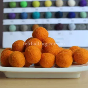 Felt Ball Orange 1CM,  2CM, 2.5CM, 3CM, 4CM Colour 6