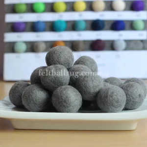 Felt Ball Silver Grey 1 CM,  2 CM, 2.5 CM, 3 CM, 4 CM Colour 34