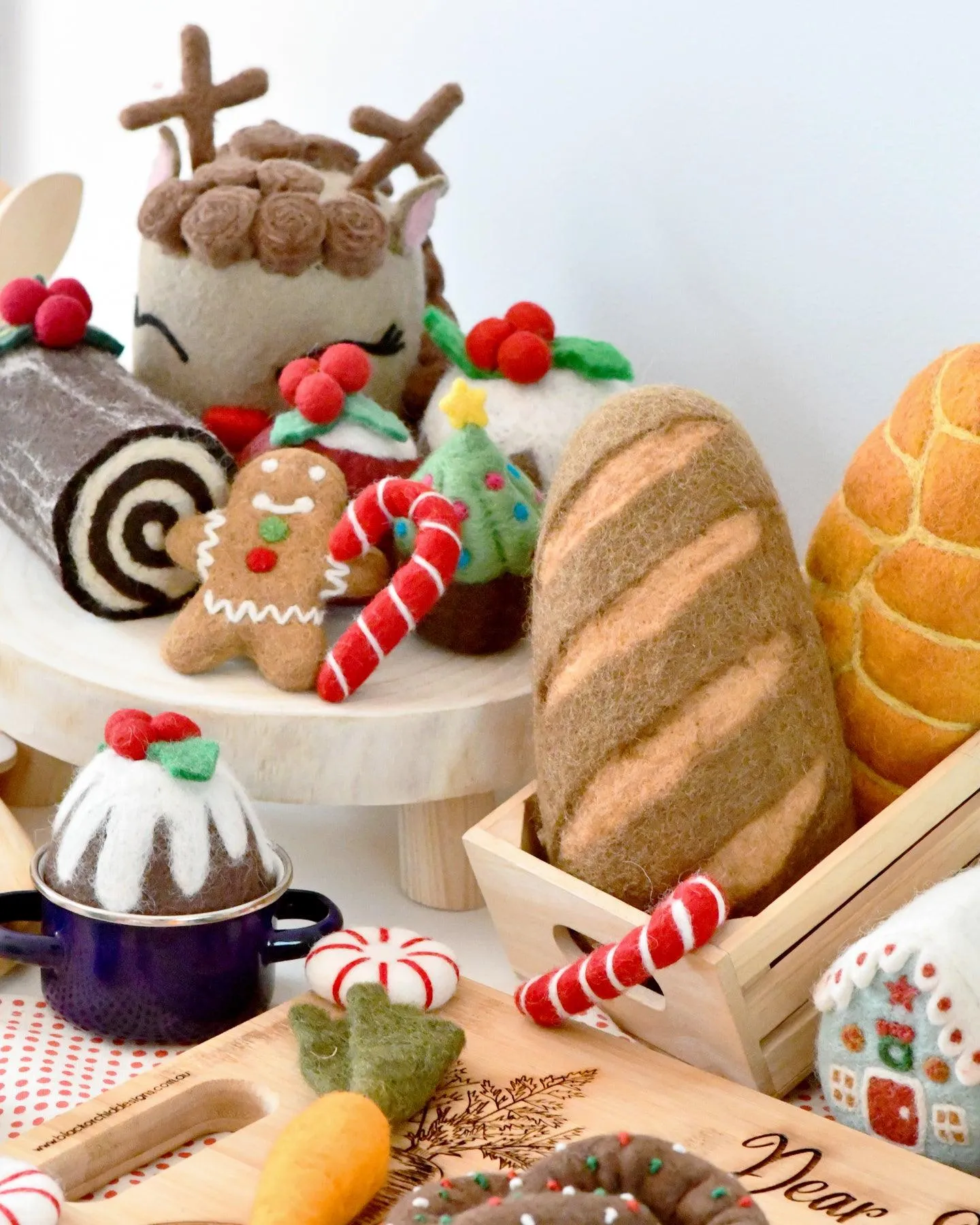 Felt Christmas Yule Log Cake