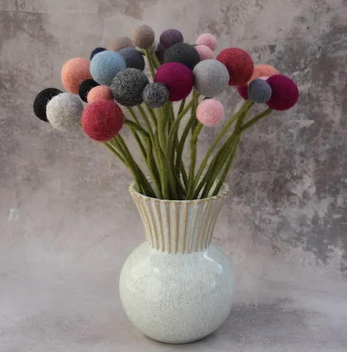 Felt Flowers - Blossom Medium (3.5cm) - Blue (Navy)