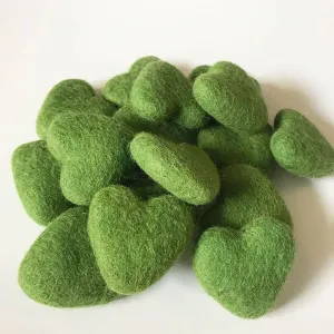 Felt Hearts Lime Green