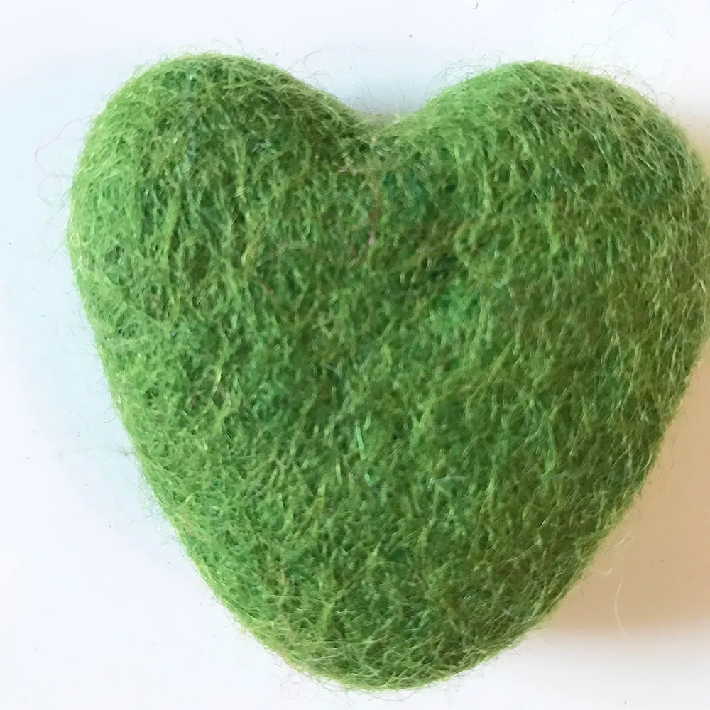 Felt Hearts Lime Green