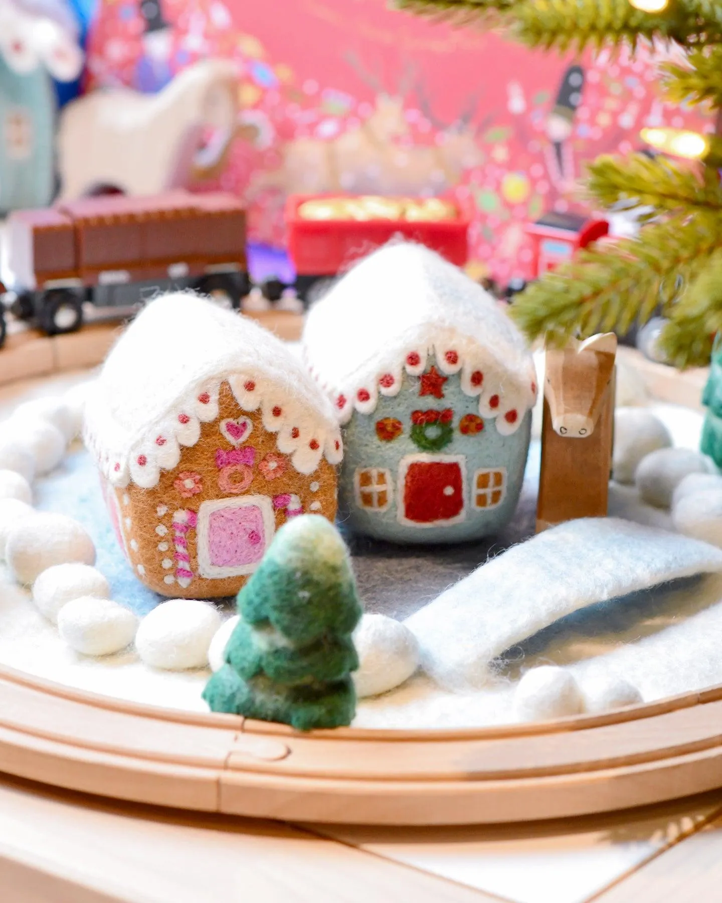 Felt Pink Gingerbread House