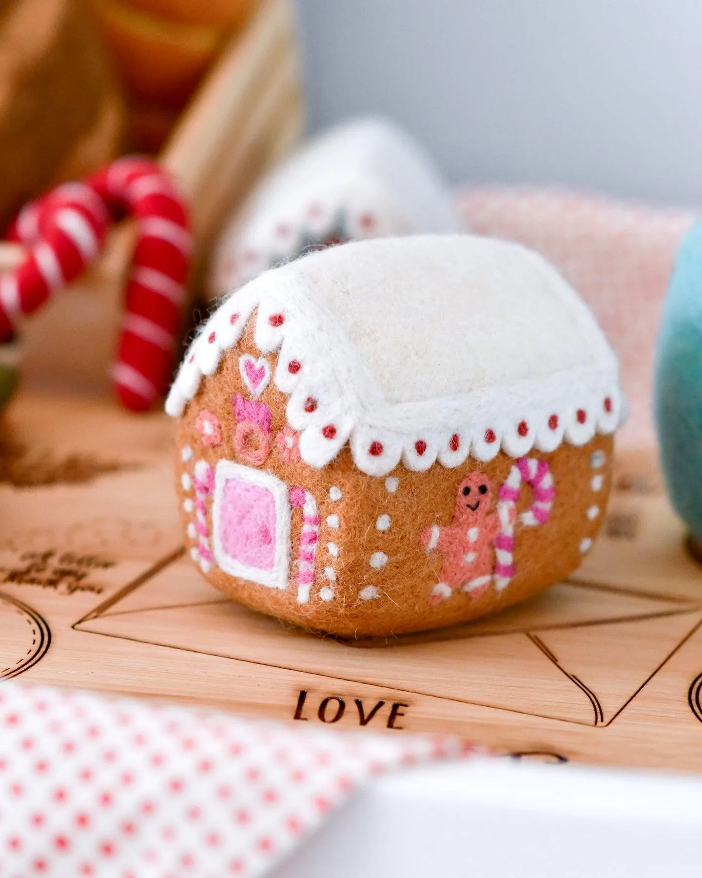 Felt Pink Gingerbread House