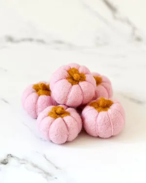 Felt Pumpkins (Light Pink Coloured) - 5 Pumpkins