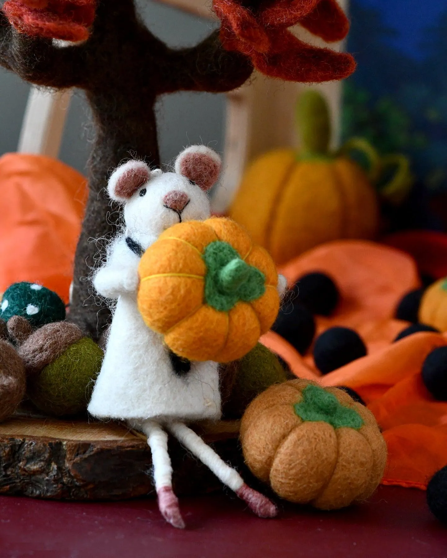 Felt Pumpkins (Orange Coloured) - 5 Pumpkins