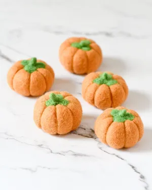 Felt Pumpkins (Salmon Coloured) - 5 Pumpkins