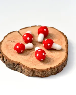 Felt Red Mushrooms