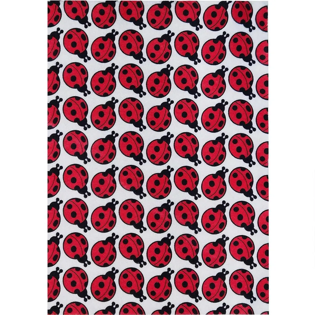Felt Sheet Lady Bug Print 09 x 12in