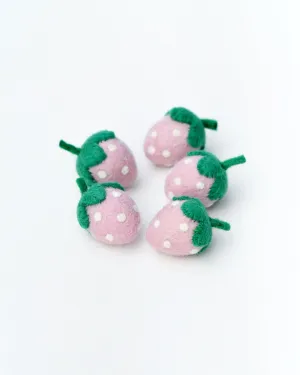 Felt Strawberries - 5 Pink Strawberries