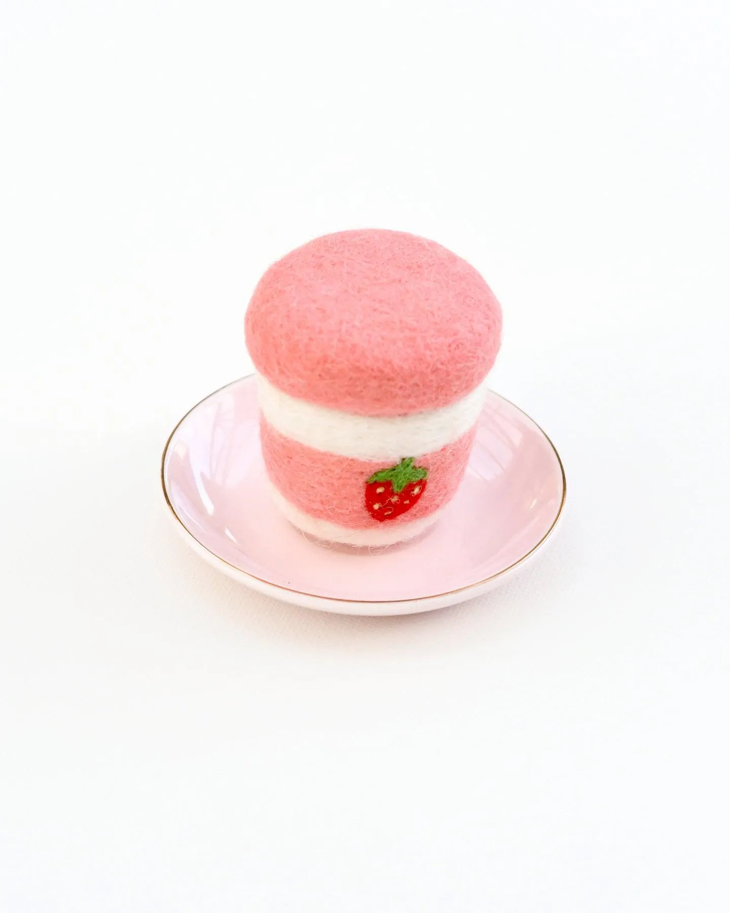 Felt Strawberry Yoghurt Bottle