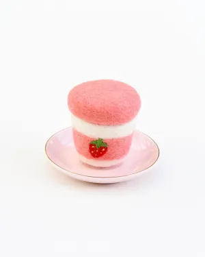 Felt Strawberry Yoghurt Bottle