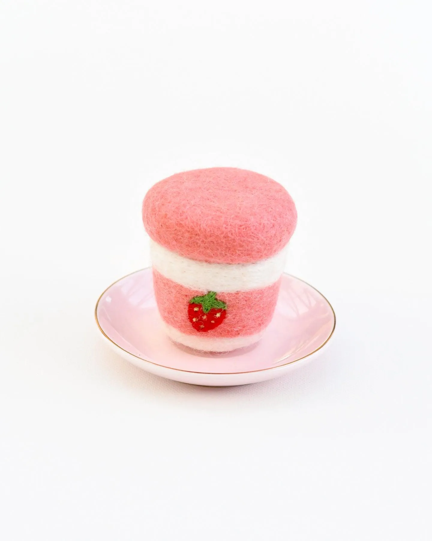 Felt Strawberry Yoghurt Bottle