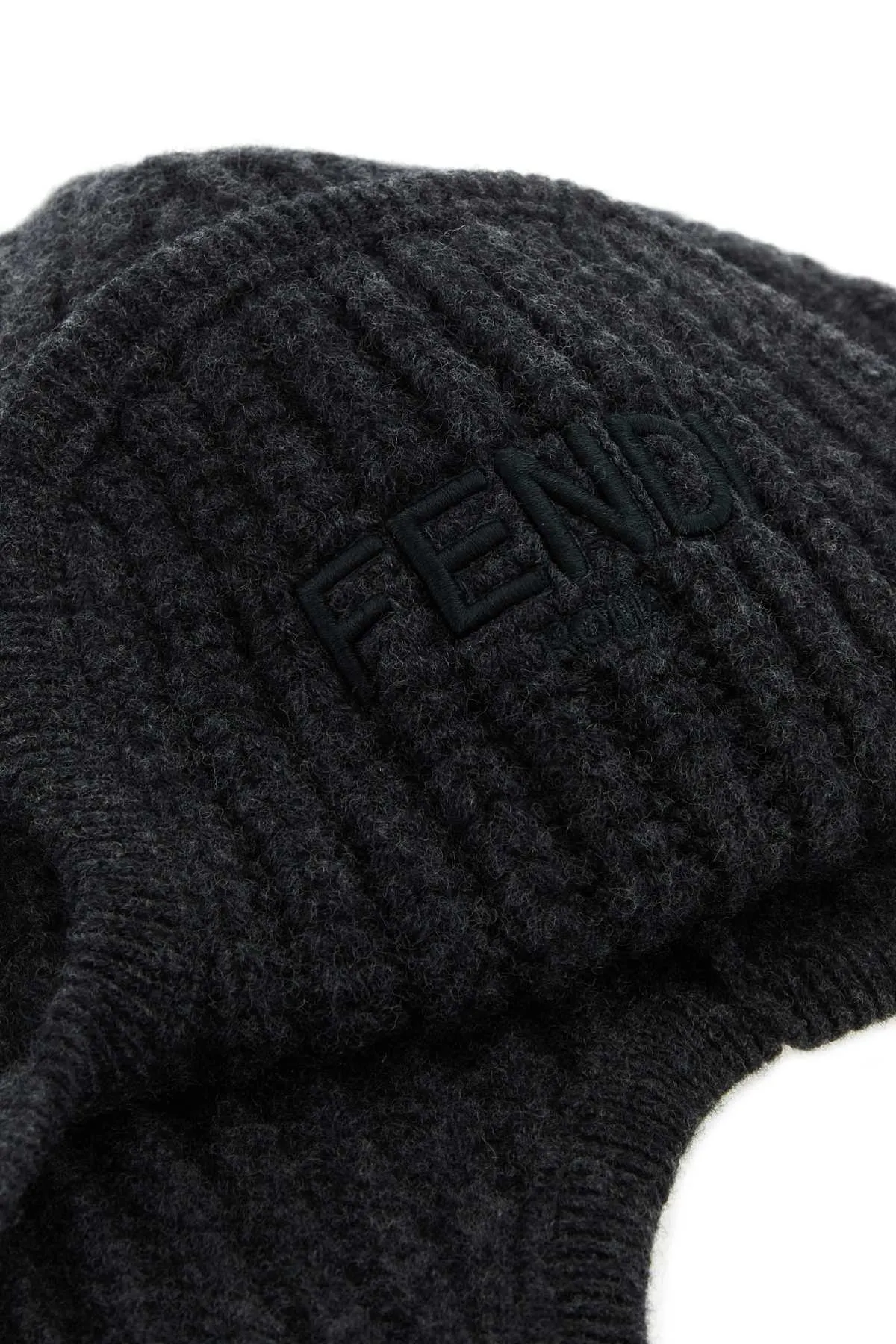 FENDI Graphite Wool Beanie Hat