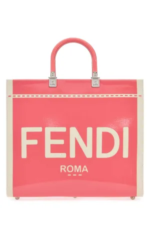 FENDI Two-tone Canvas Medium Sunshine Shopping Handbag - 35 cm