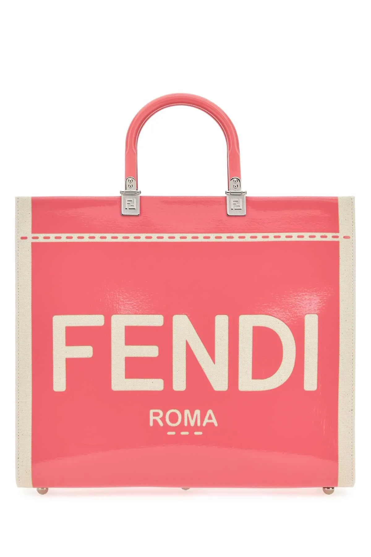 FENDI Two-tone Canvas Medium Sunshine Shopping Handbag - 35 cm