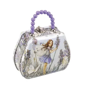 Flower Fairies Tin Bag With Beaded Handle - Purple
