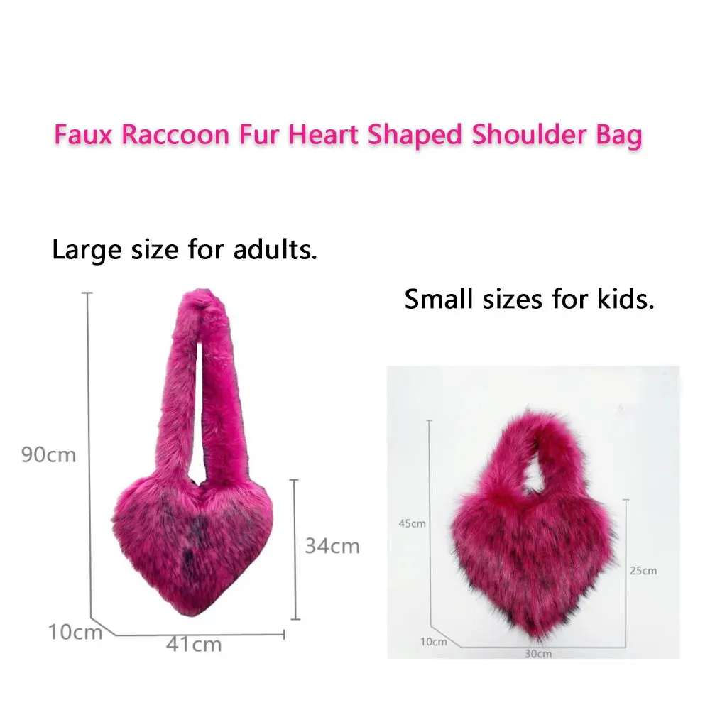 Fluffy Plush Winter Heart Handbags
