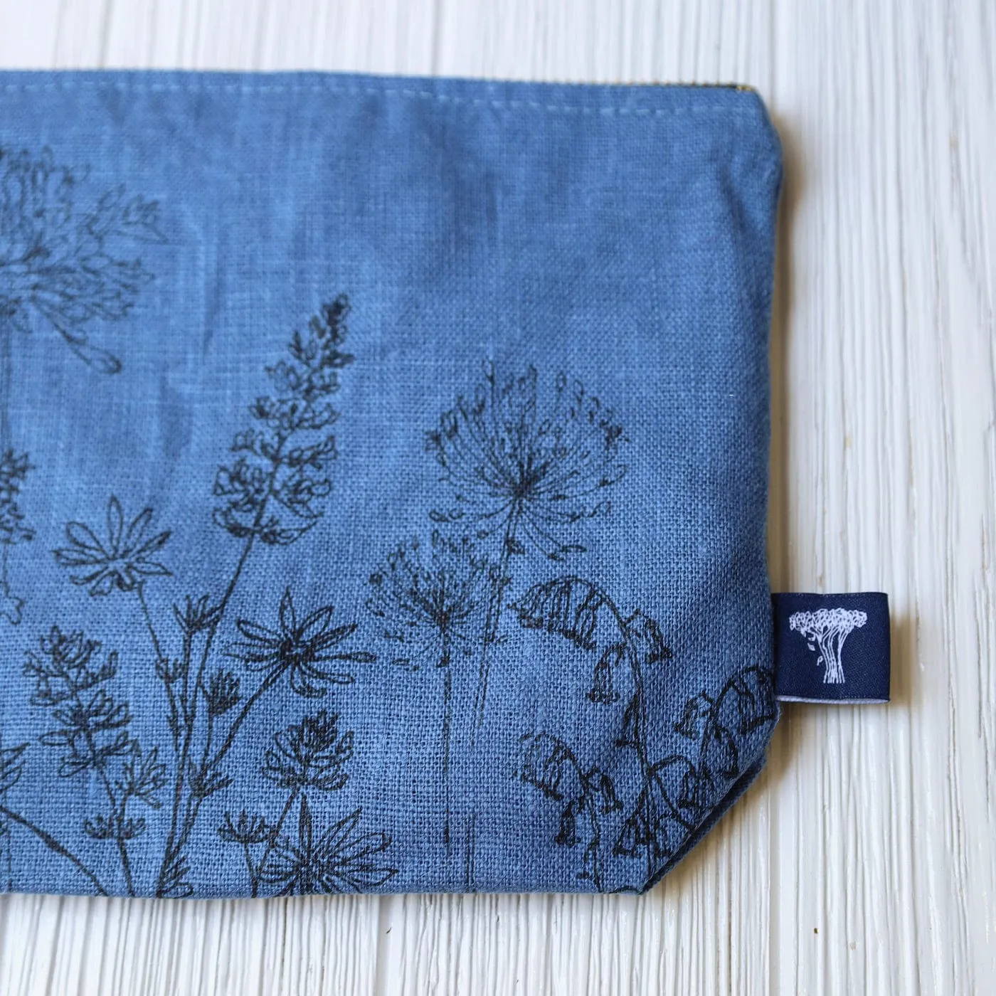 Garden Toiletry Bag ~ Indigo Blue Linen