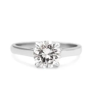 GCS Certificated Brilliant Cut Solitaire Diamond Ring - Platinum