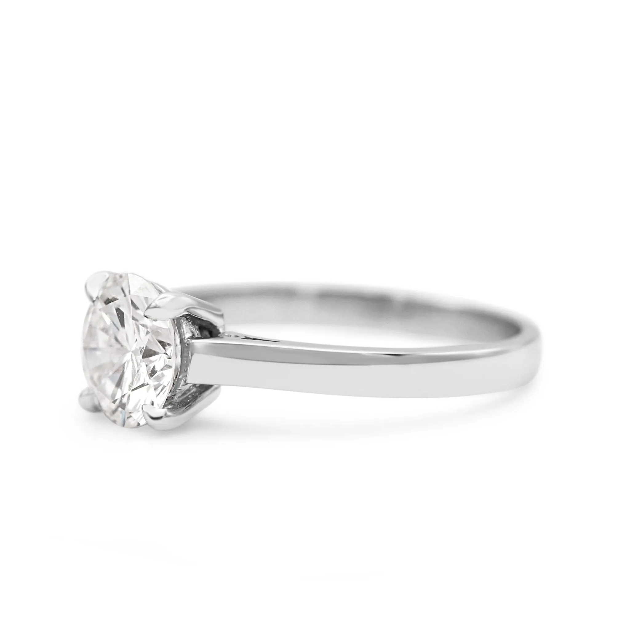 GCS Certificated Brilliant Cut Solitaire Diamond Ring - Platinum
