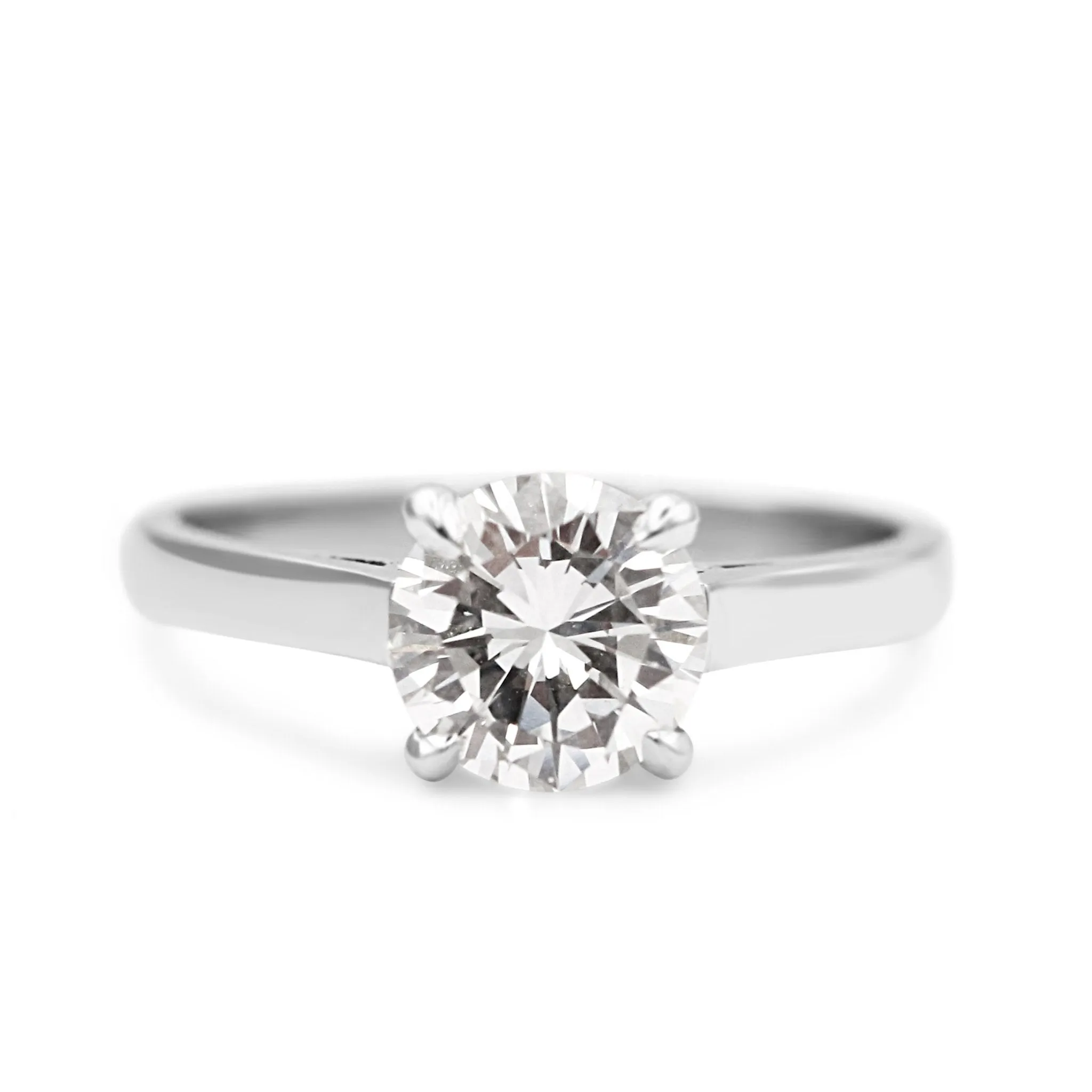 GCS Certificated Brilliant Cut Solitaire Diamond Ring - Platinum