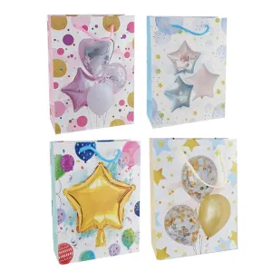 GIFT BAG BALLOONS LGE 26X32X10CM 4ASST