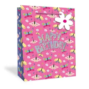 Gift Bag Girls Butterflies X Large