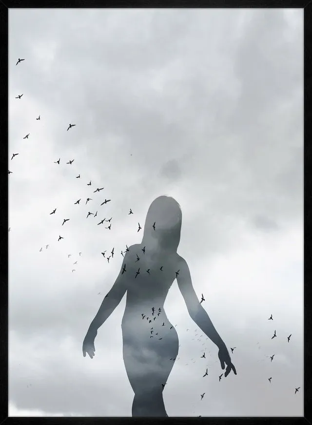 Girl With Birds Print