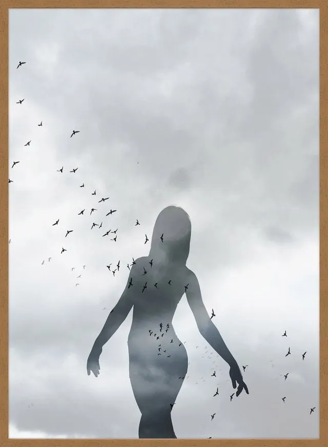 Girl With Birds Print