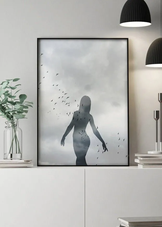 Girl With Birds Print
