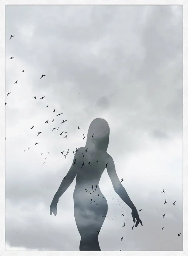 Girl With Birds Print