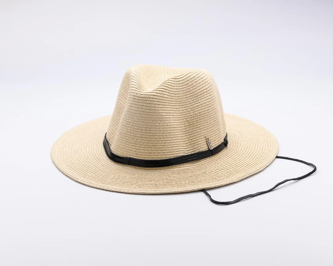 GOING PLACES, Paper Ribbon and Polyester Stowable (crushable) Travel Hat - UPF 50 , ONLY NATURAL
