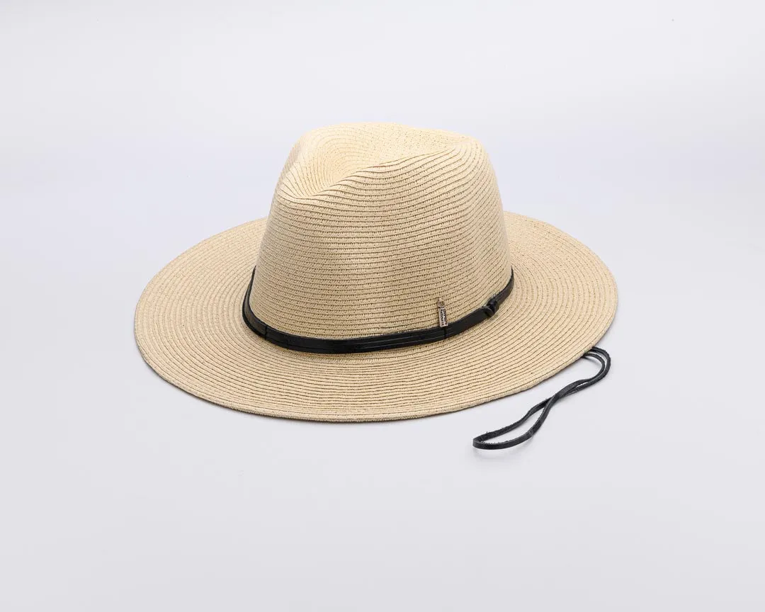 GOING PLACES, Paper Ribbon and Polyester Stowable (crushable) Travel Hat - UPF 50 , ONLY NATURAL